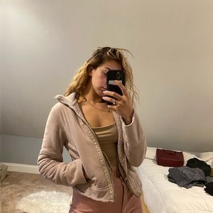 Pink suede jacket